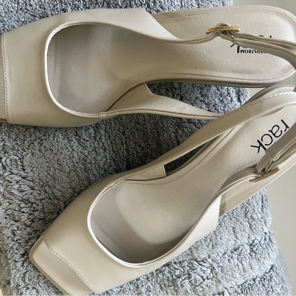 Women's Elegant Beige Slingback Heels